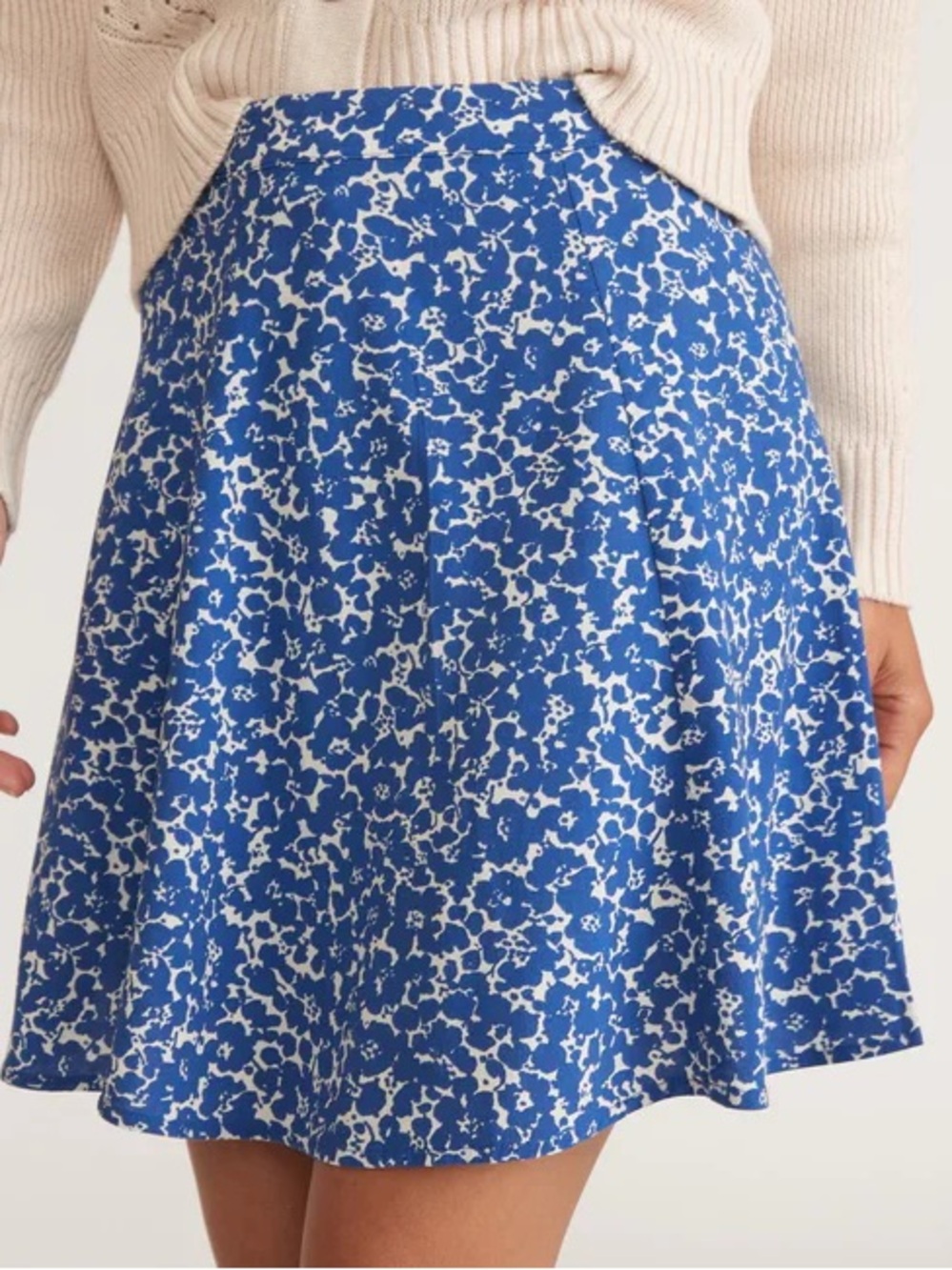 NWT Marine Layer Bonnie Mini Skirt - Blue Ditsy Floral